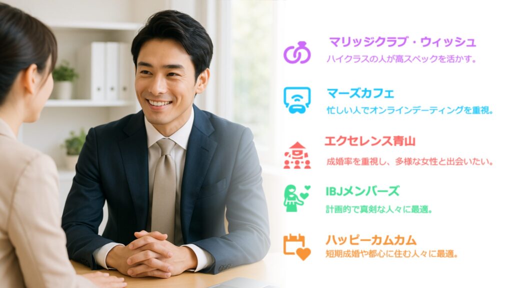 各相談所の詳細とおすすめできる男性像