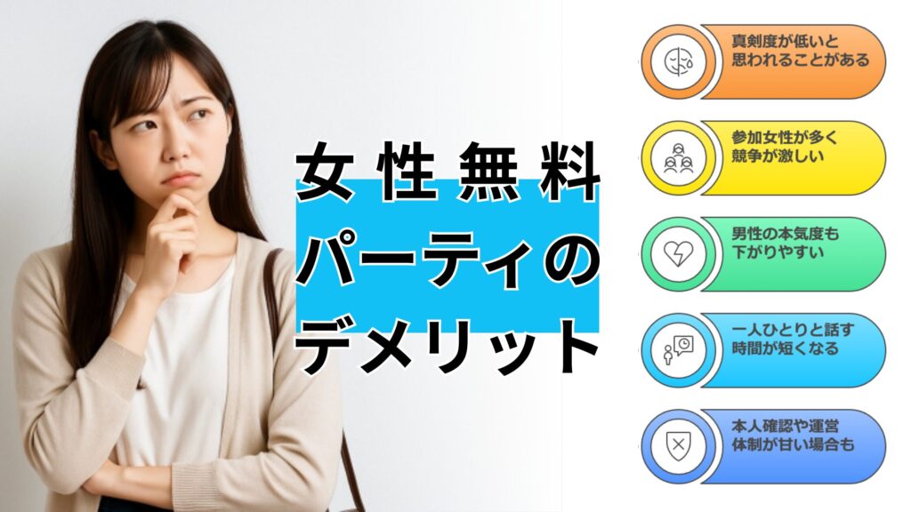 女性無料パーティのデメリット